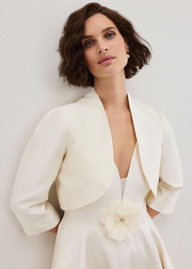 White Phase Eight Ariel Ivory Bolero Jackets | 0267XTMFQ