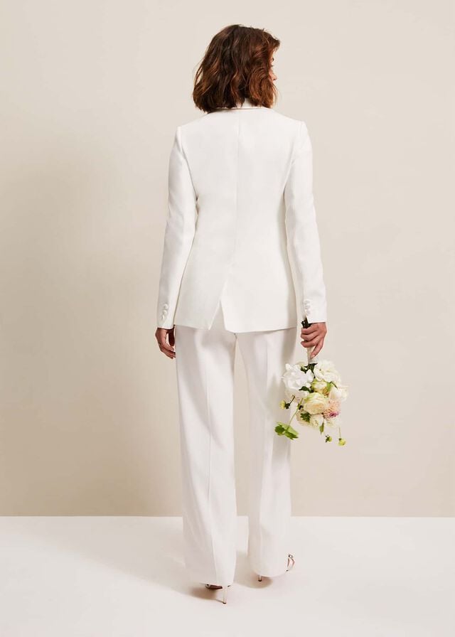 White Phase Eight Beatriz Satin Bridal Jackets | 8534VMDKS