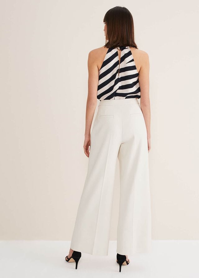 White Phase Eight Celyn Wide Legs Trousers | 7890ELUJY