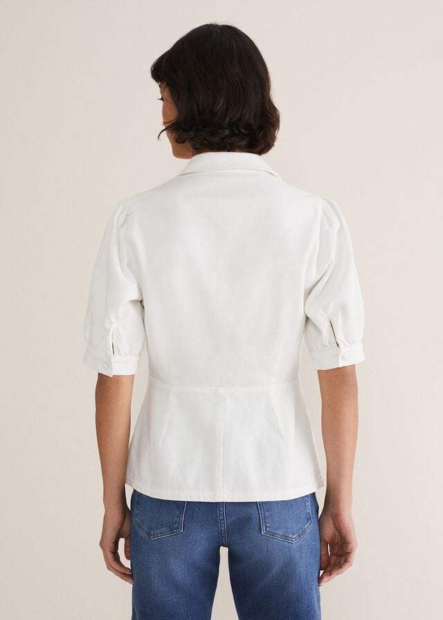 White Phase Eight Cosette Denim T Shirts | 3629DJZUN