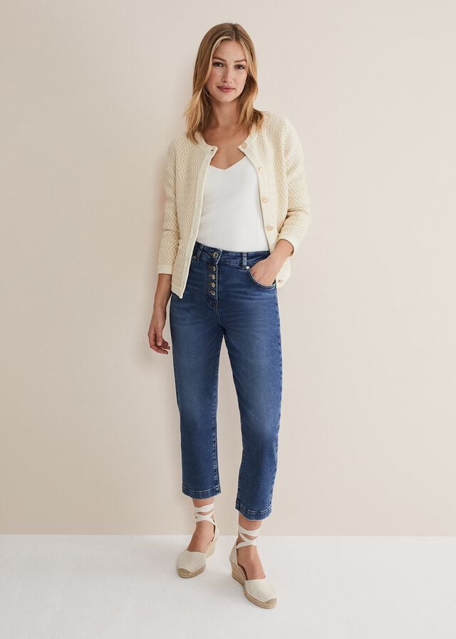 White Phase Eight Cove Ribbed Cropped Jackets | 4625VPRTA