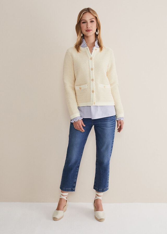 White Phase Eight Cove Ribbed Cropped Jackets | 4625VPRTA