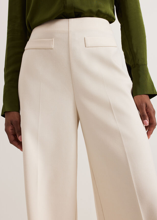 White Phase Eight Elodie Wool Trousers | 5092KJVFB