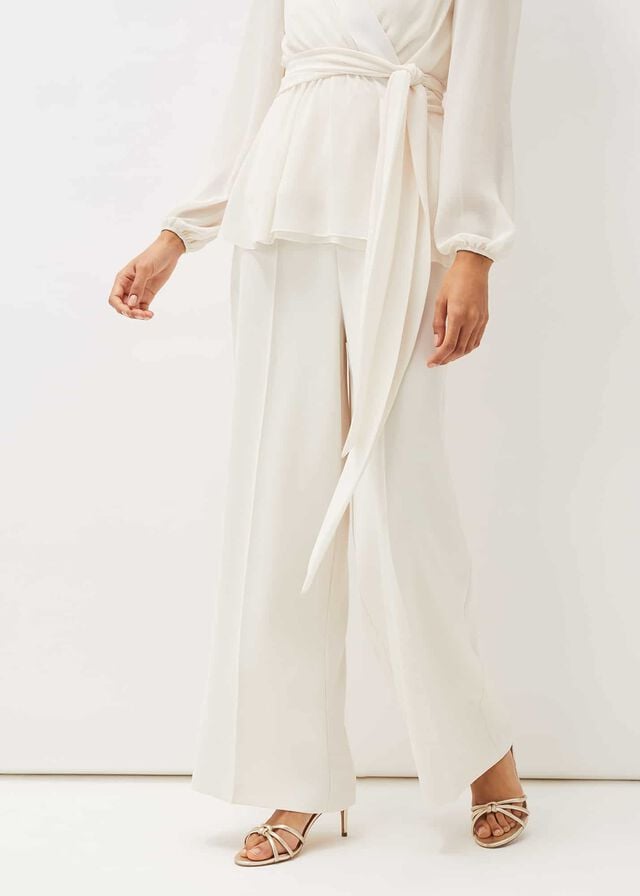 White Phase Eight Florentine Wide Legs Trousers | 1042JDGKY