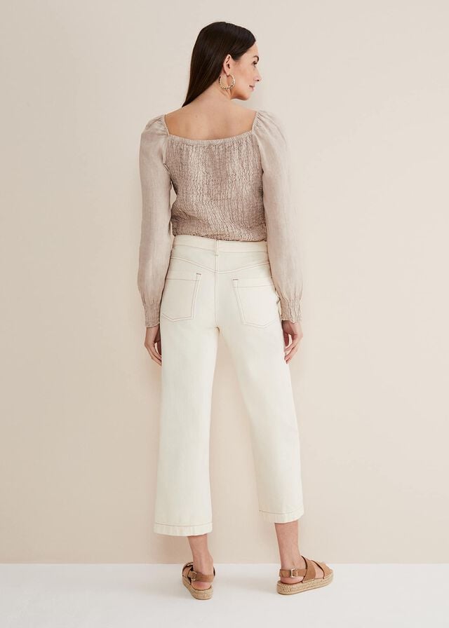 White Phase Eight Fraya Wide Leg Jeans | 7954XYSBM