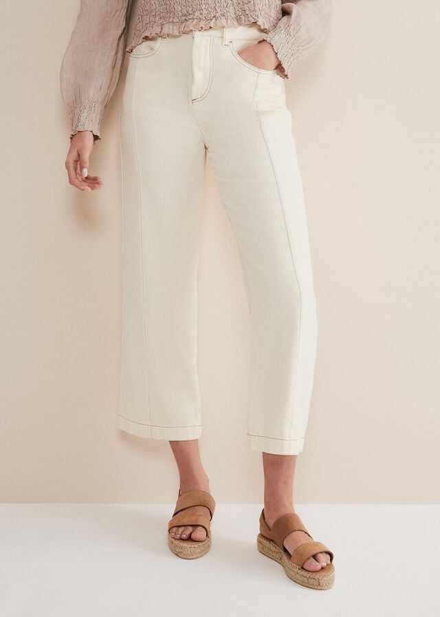 White Phase Eight Fraya Wide Leg Jeans | 7954XYSBM