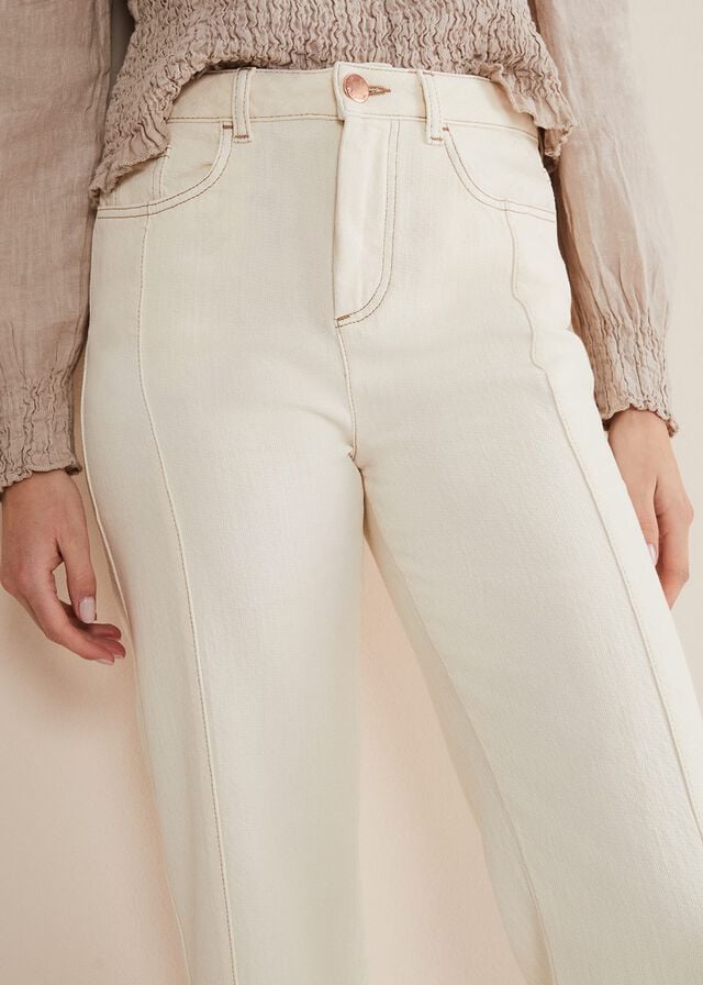 White Phase Eight Fraya Wide Leg Jeans | 7954XYSBM