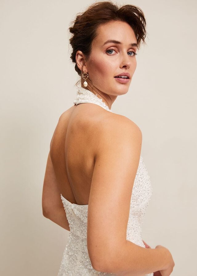 White Phase Eight Guinevere Embellished Bridal Dress | 0136BFMWZ