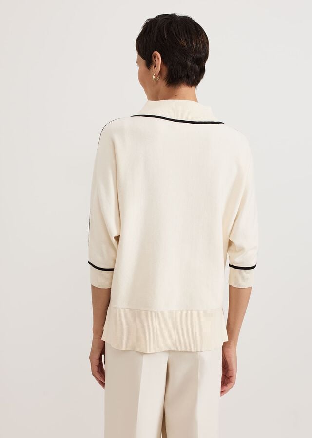 White Phase Eight Hallie Tipped Knitwear | 9652WAKQS