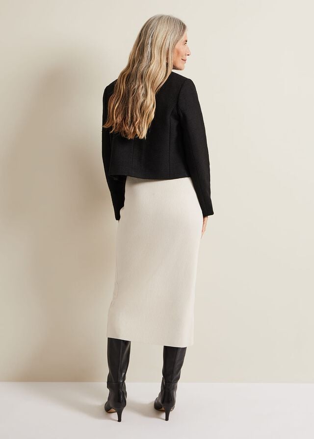 White Phase Eight Irina Button Front Rib Skirts | 8913ESPTY