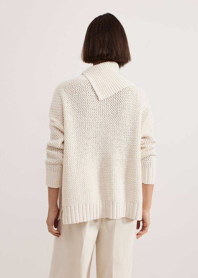 White Phase Eight Jean Textured Knitwear | 8416GMUQL