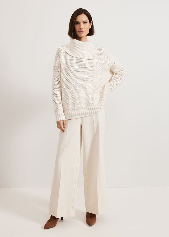 White Phase Eight Jean Textured Knitwear | 8416GMUQL