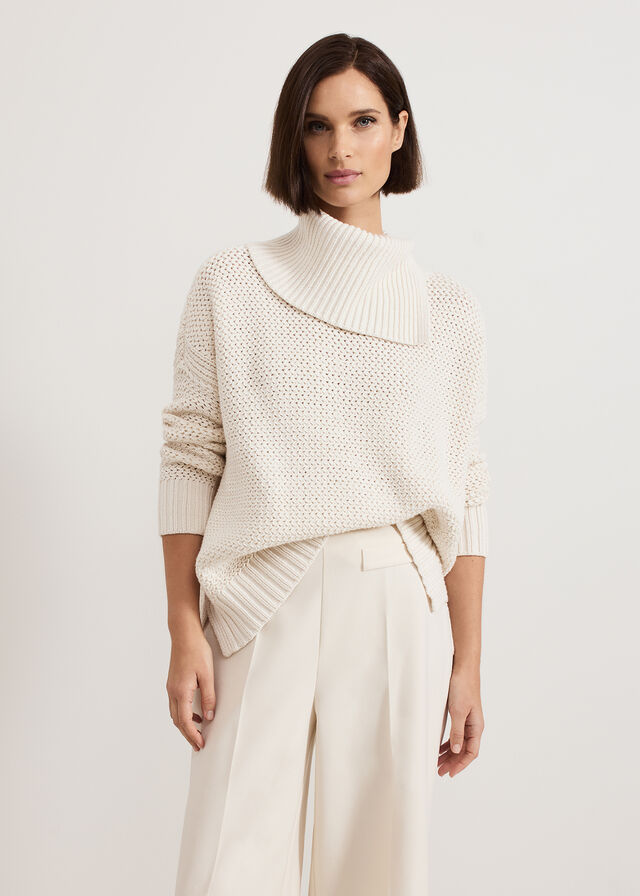 White Phase Eight Jean Textured Knitwear | 8416GMUQL