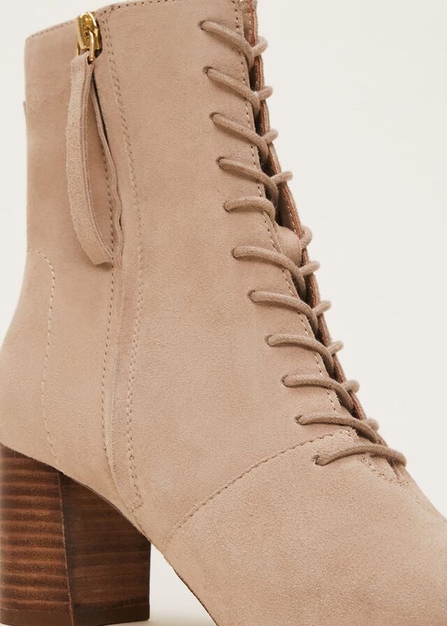 White Phase Eight Lace Up Boots | 8674KVCXE