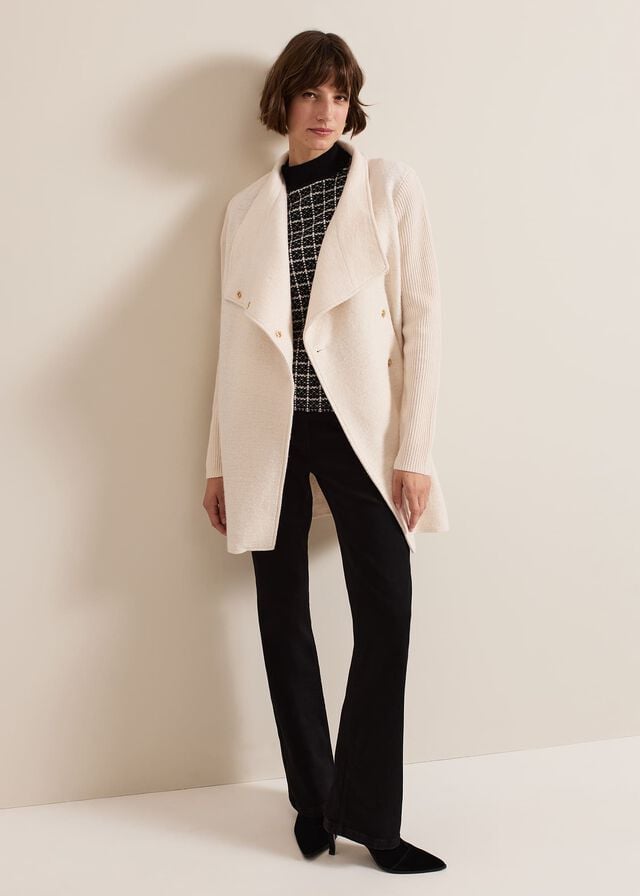 White Phase Eight Lea Popper Coats | 8034PNAHW