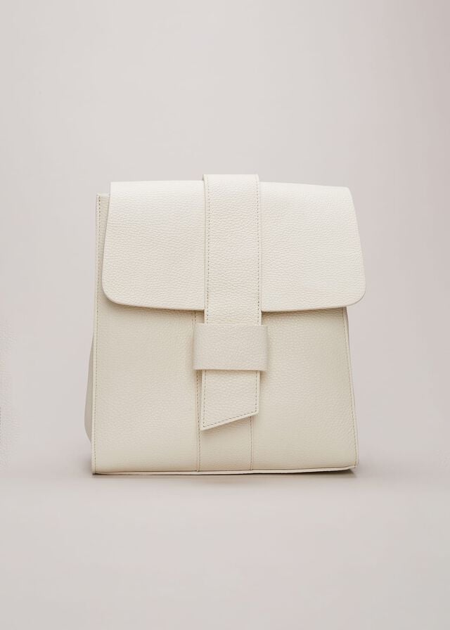 White Phase Eight Leather Backpack Bags | 8926QCBJH