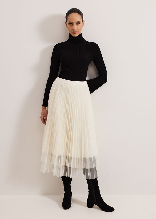 White Phase Eight Lila Tulle Skirts | 8243HEWOS