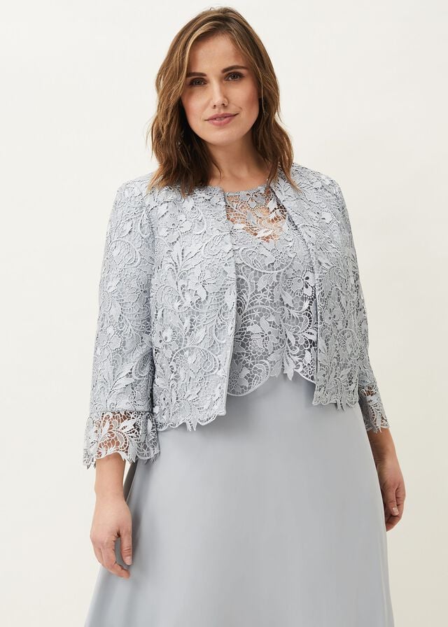 White Phase Eight Luisa Lace Occasion Jackets | 3974UGJNI