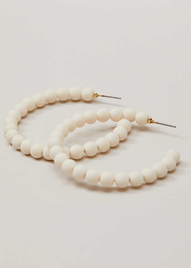 White Phase Eight Matte Bead Hoop Jewellery | 4057XSHRM