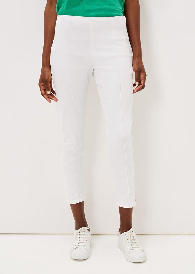 White Phase Eight Miah Cropped Trousers | 4971OCNTR