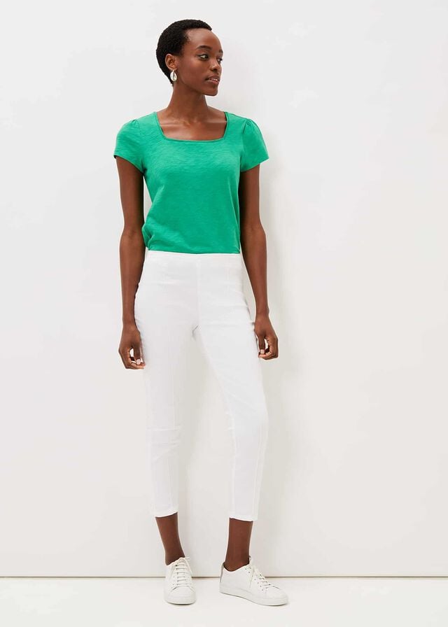 White Phase Eight Miah Cropped Trousers | 4971OCNTR