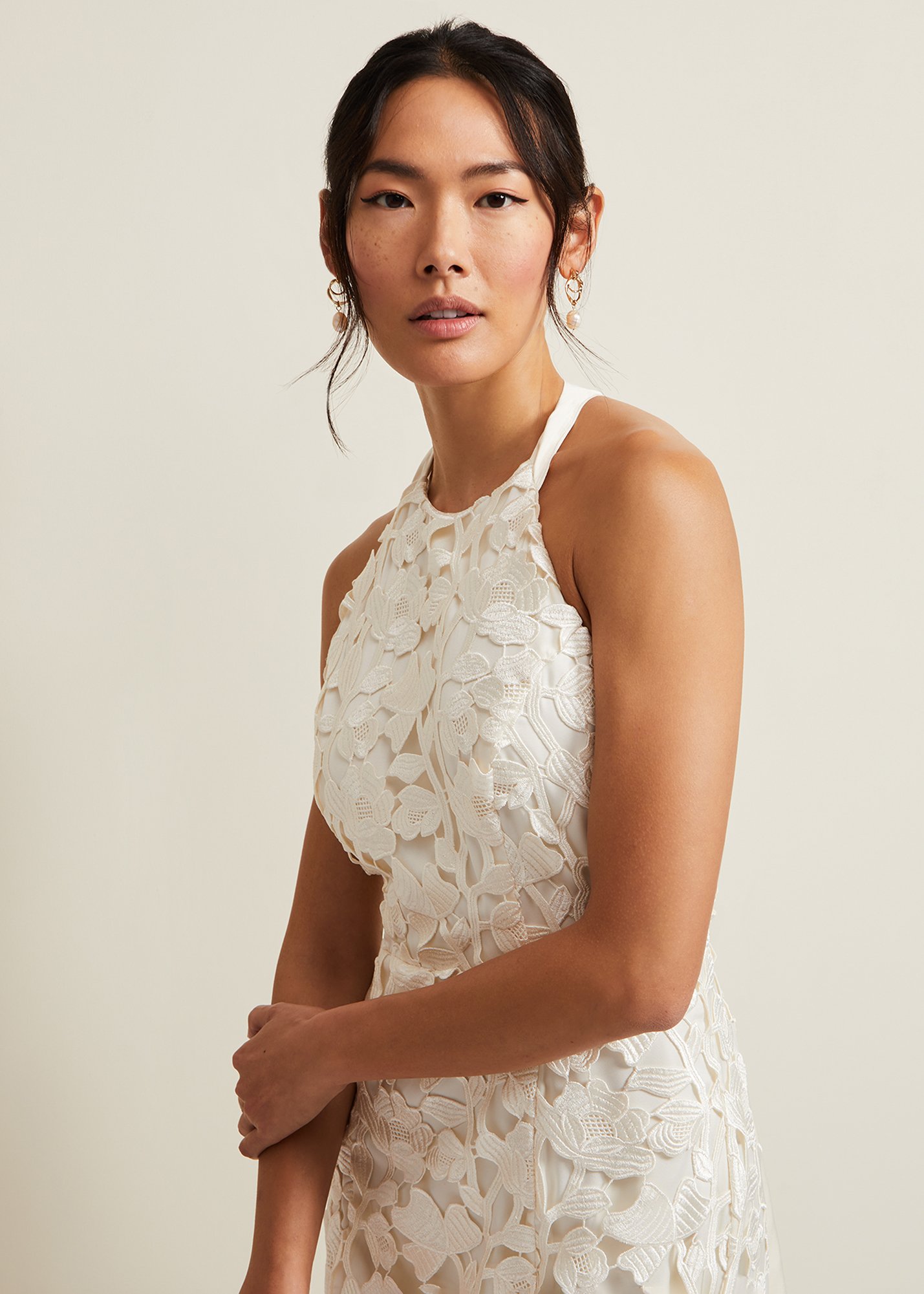 White Phase Eight Olivia Lace Wedding Dress | 7143ADNHW