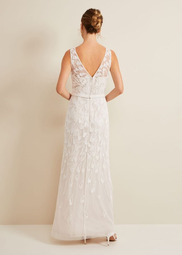 White Phase Eight Ottilie Beaded Wedding Dress | 0174EPTRK