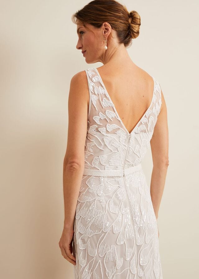 White Phase Eight Ottilie Beaded Wedding Dress | 0174EPTRK