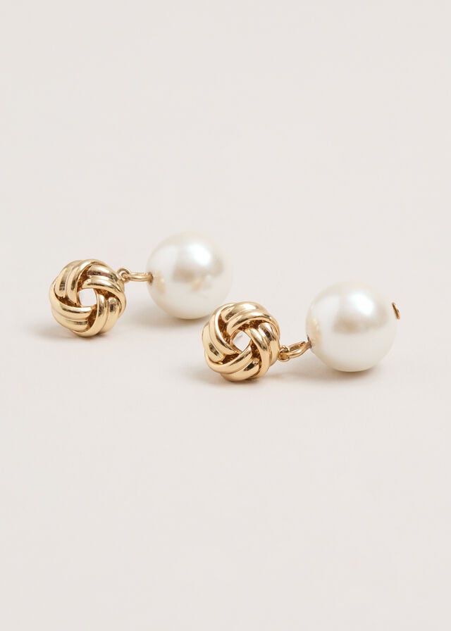 White Phase Eight Pearl And Knot Drop Jewellery | 2694OVUKR