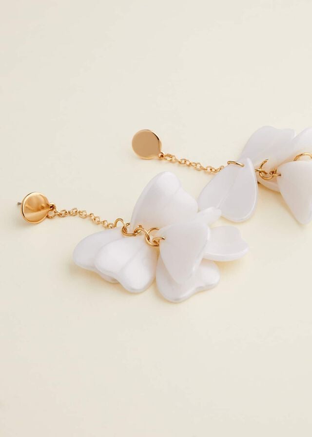 White Phase Eight Petal Drop Jewellery | 0173BODPG