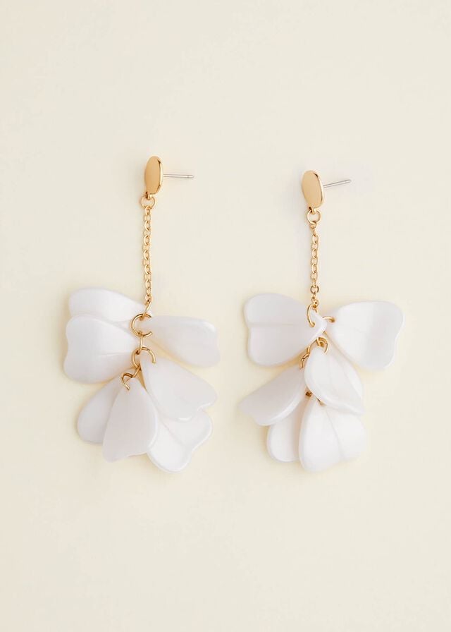 White Phase Eight Petal Drop Jewellery | 0173BODPG