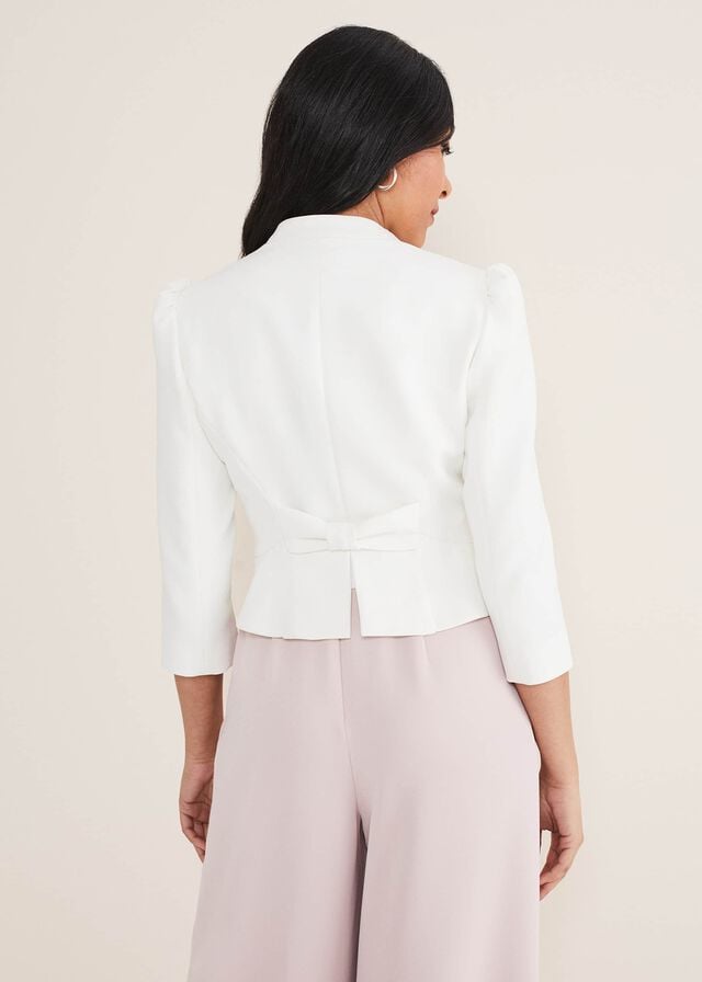 White Phase Eight Petite Isabella Bow Jackets | 9706CGBSL