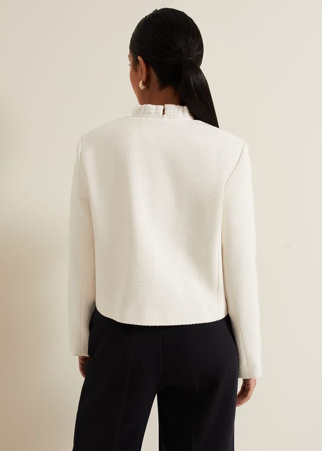 White Phase Eight Petite Ripley Boucle Jackets | 8615KUVHI