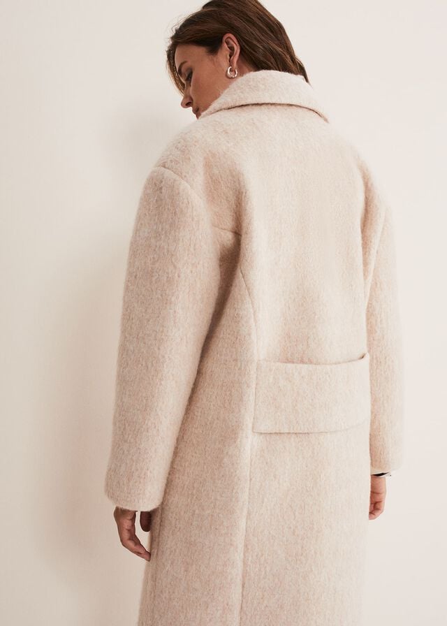 White Phase Eight Quinn Textured Cocoon Coats | 6285XNFDJ