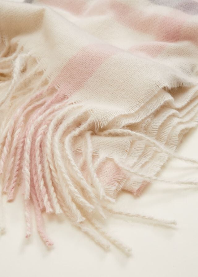 White Phase Eight Sollie Check Scarves | 1794ECHTP