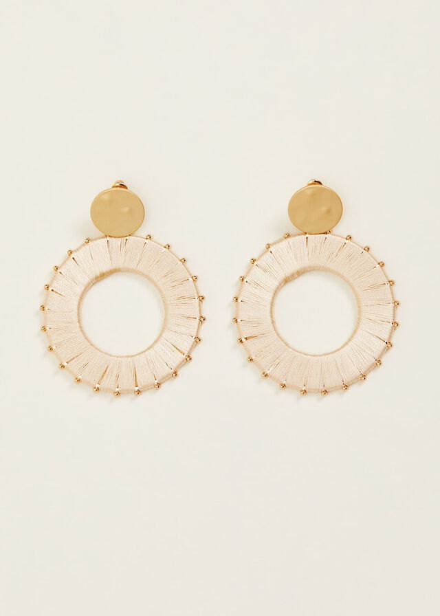 White Phase Eight Threaded Circle Drop Jewellery | 5610LMHVJ