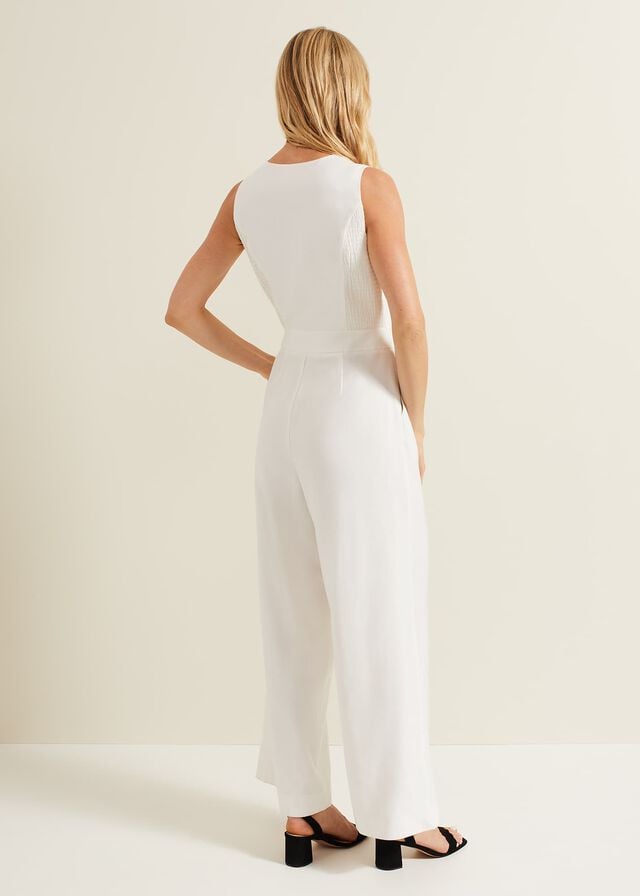 White Phase Eight Tia Jumpsuit | 3412UTMBF