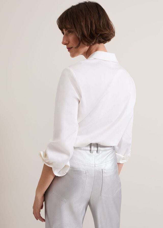 White Phase Eight Tiana Tuxedo Shirts | 6324SVKIO