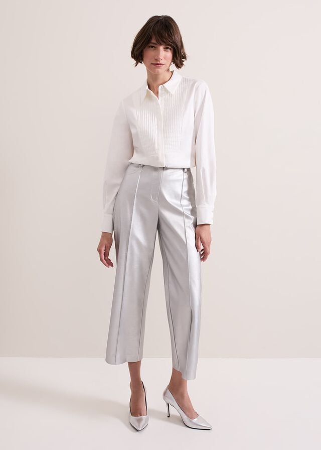 White Phase Eight Tiana Tuxedo Shirts | 6324SVKIO