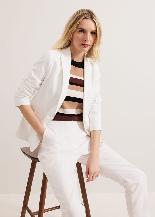 White Phase Eight Ulrica Fitted Jackets | 7316UYXBH