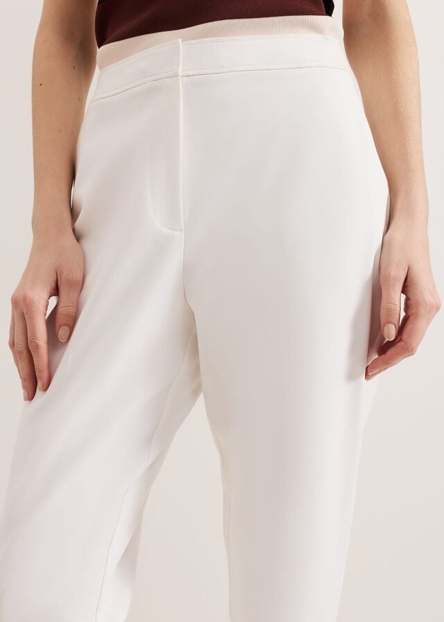 White Phase Eight Ulrica Tapereds Trousers | 6749HTVGR