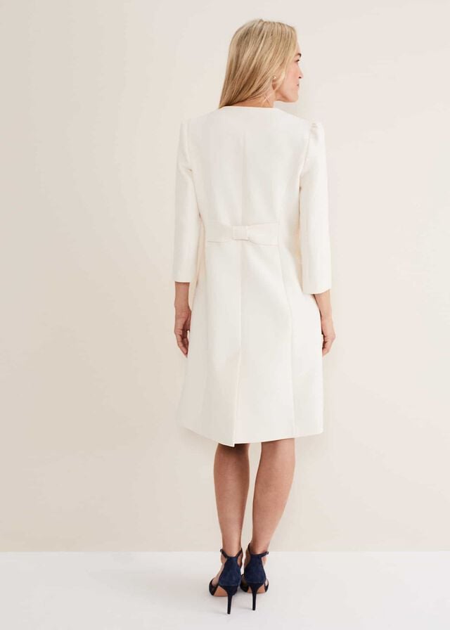 White Phase Eight Venita Bow Long Jackets | 7615FSBZE