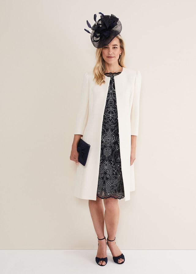 White Phase Eight Venita Bow Long Jackets | 7615FSBZE