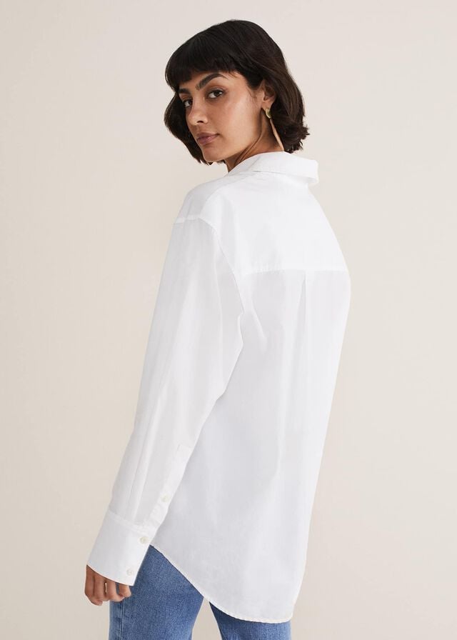 White Phase Eight White Cotton Oversized Shirts | 8906VRUPK