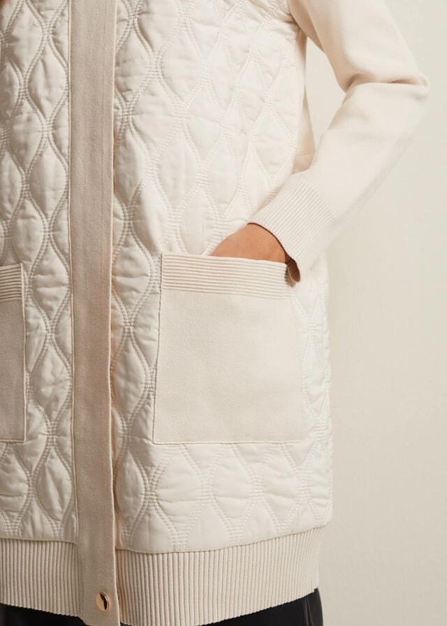 White Phase Eight Zadie Quiltedigan Coats | 3692VDAKT