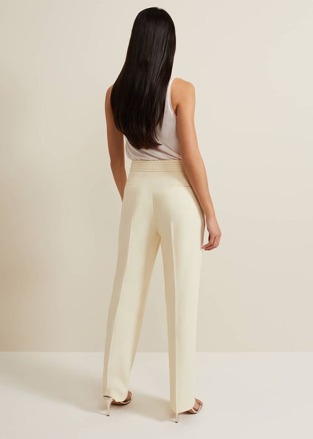 Yellow Phase Eight Alexis Pleat Waistband Trousers | 8930LOUYA