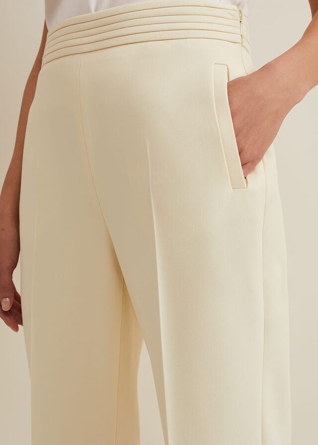 Yellow Phase Eight Alexis Pleat Waistband Trousers | 8930LOUYA