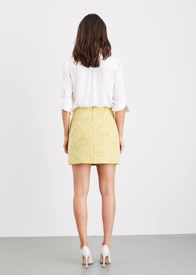 Yellow Phase Eight Demelza Tweed Skirts | 3924JOMYX