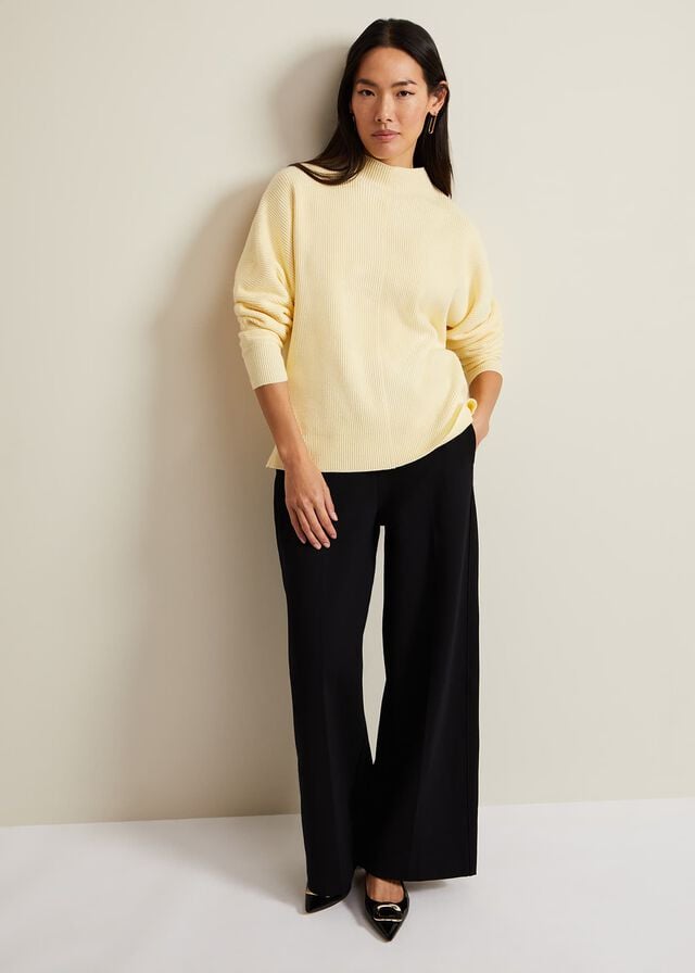 Yellow Phase Eight Hannah Funnel Neck Knitwear | 0476HMPDQ